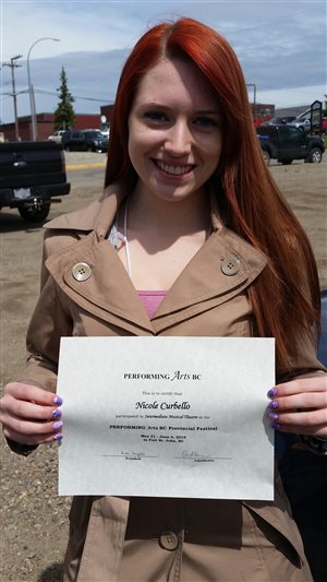 Nicole Curballo BC Performing Arts Provincials 2016 - Honorable mention in Musical Theatre